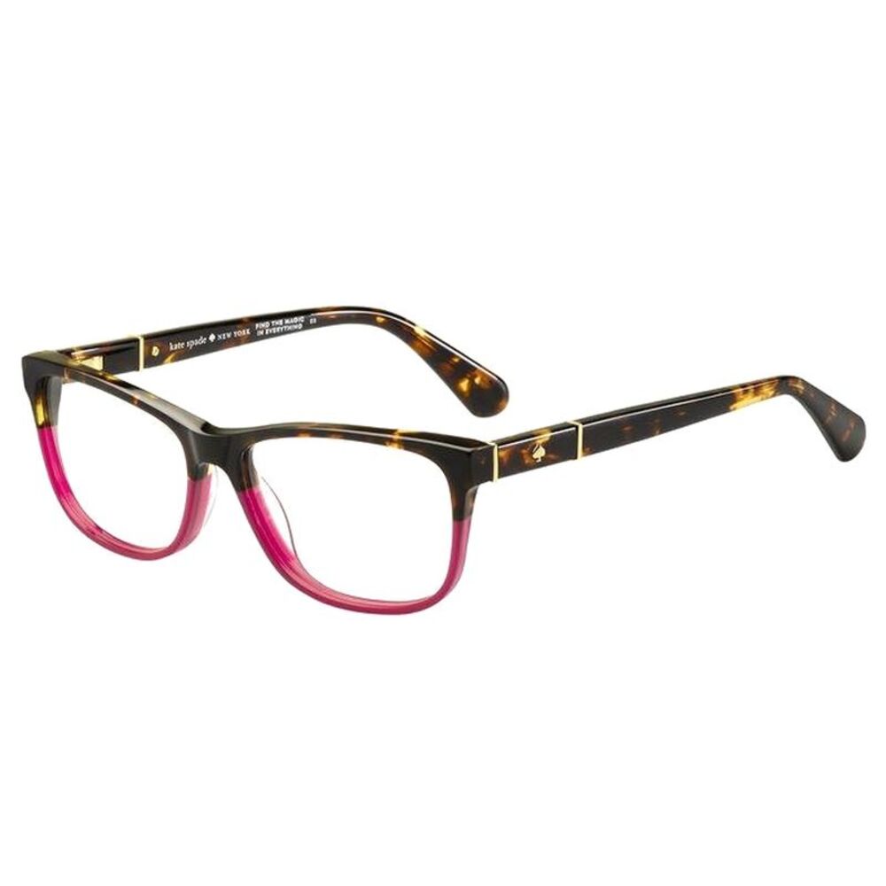 Kate Spade KS Myrna 65T Havana Burgundy Plastic Rectangle Eyeglasses 53mm